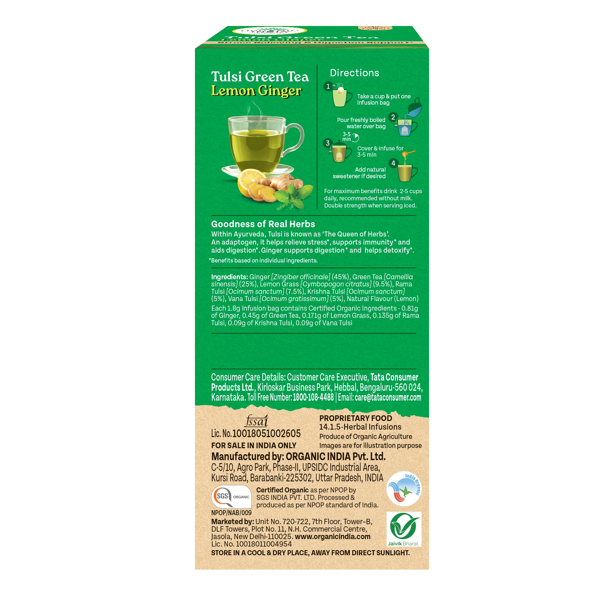 Tulsi Green Tea Lemon Ginger & Detox Kahwa Combo - Image 4