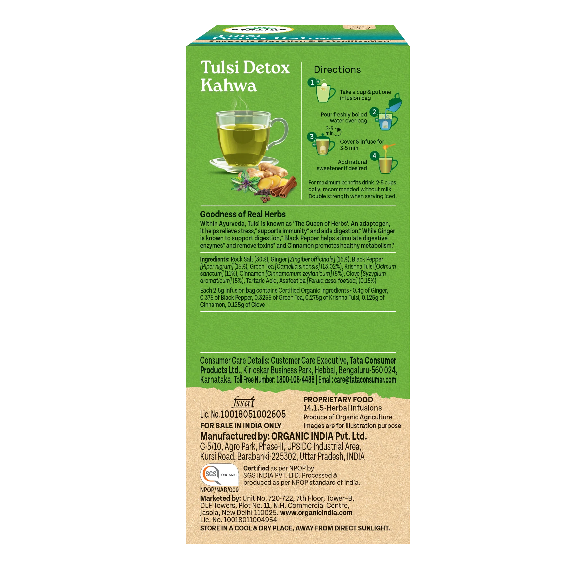 Tulsi Green Tea Lemon Ginger & Detox Kahwa Combo - Image 6
