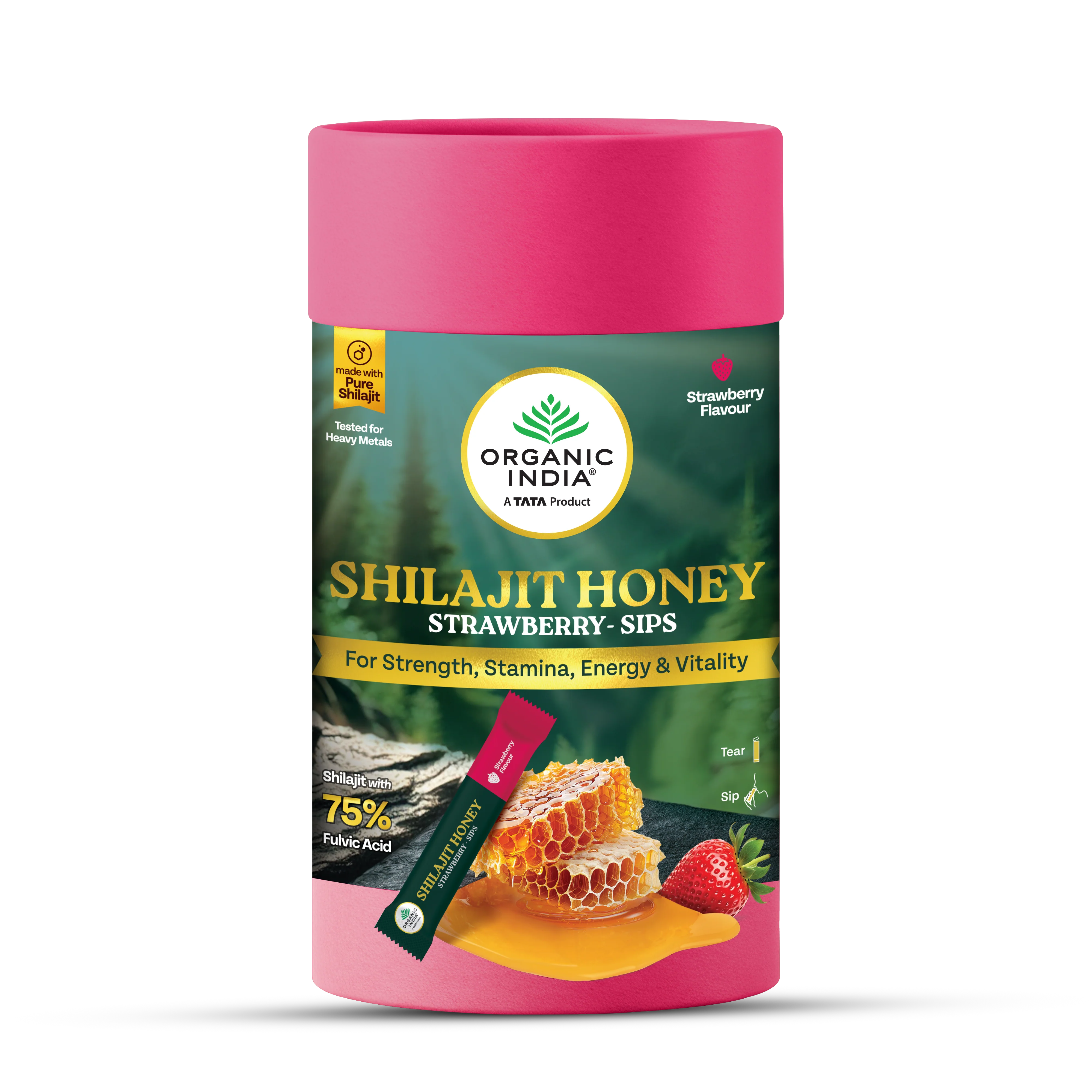 Shilajit Honey Sips - Strawberry - Image 3